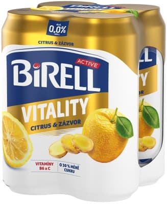 Birell 0.0 Vitality Citrus & Zázvor nealkoholické pivo s méně cukru 4x0,33l