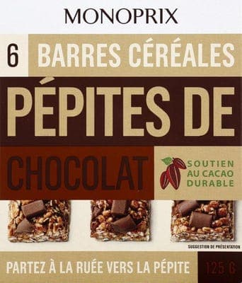 Monoprix Cereální tyčinky s čokoládovými kousky