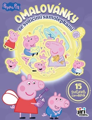 JIRI MODELS Omalovánky se svítícími samolepkami Prasátko Peppa