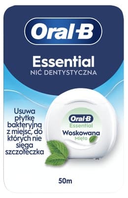 Oral-B Dentální nit Essential Mint, 50 m (voskovaná)