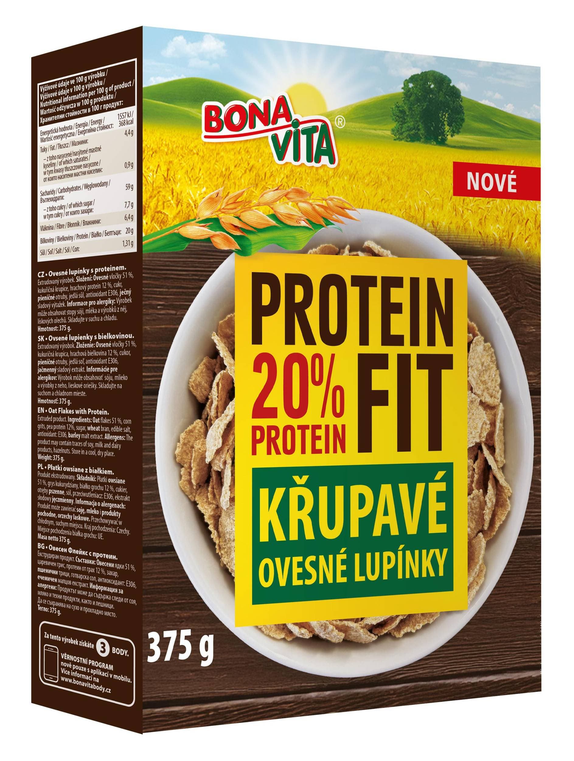 Bonavita Protein FIT ovesné lupínky 375g