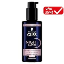 Schwarzkopf Gliss Night Elixir noční elixír na vlasy Overnight Reconstruction 100ml