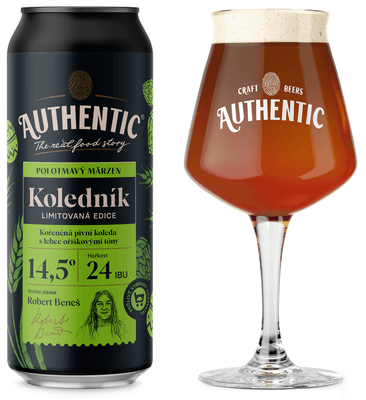 Authentic Koledník 14°, Polotmavý märzen, plech