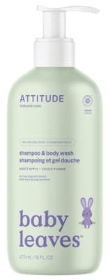 Attitude Baby Leaves 2v1 Dětské tělové mýdlo a šampon  s vůní sladkého jablka