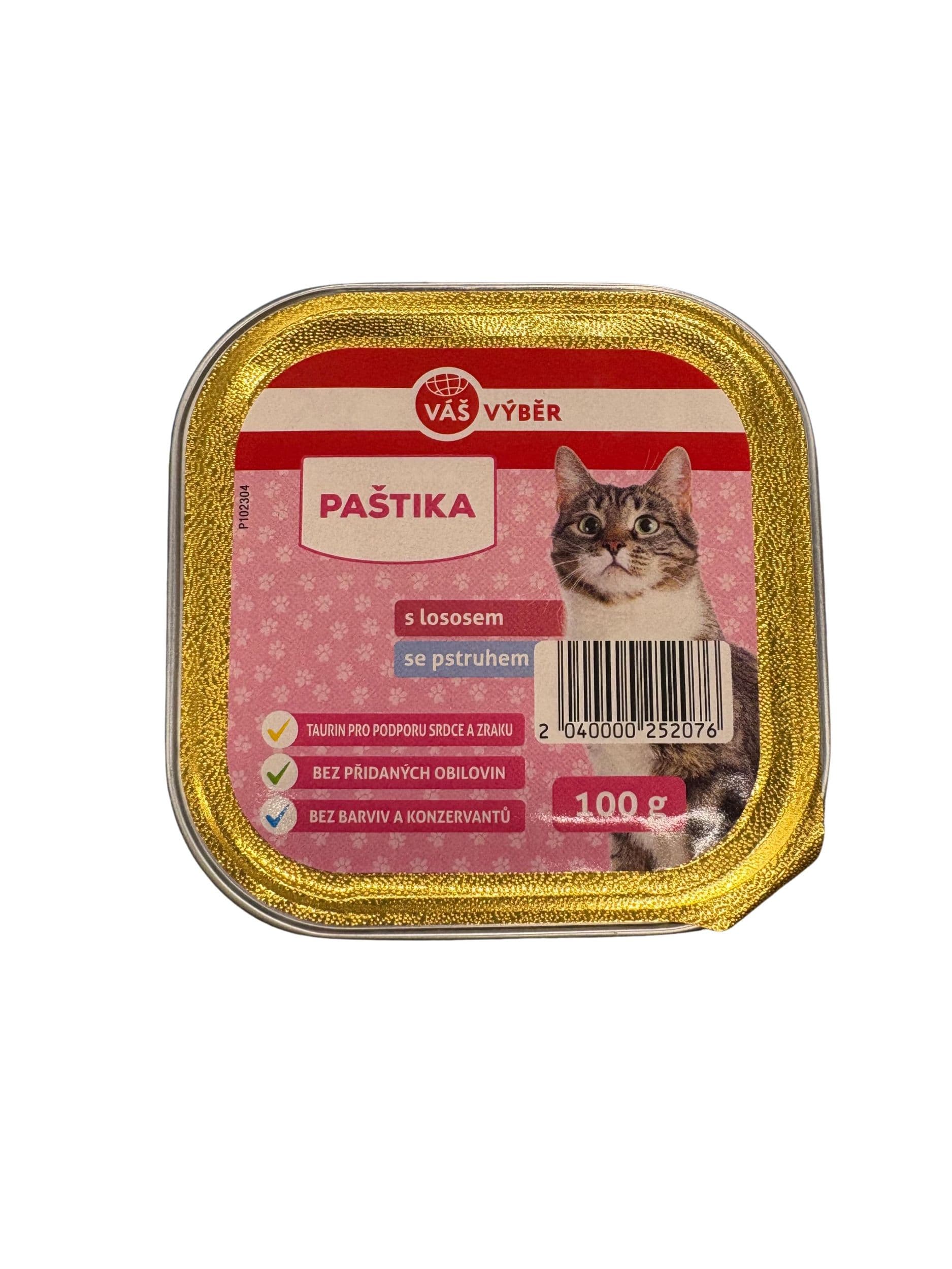 Váš VýběrPaštika s lososem & pstruhem pamlsek pro kočky 100 g