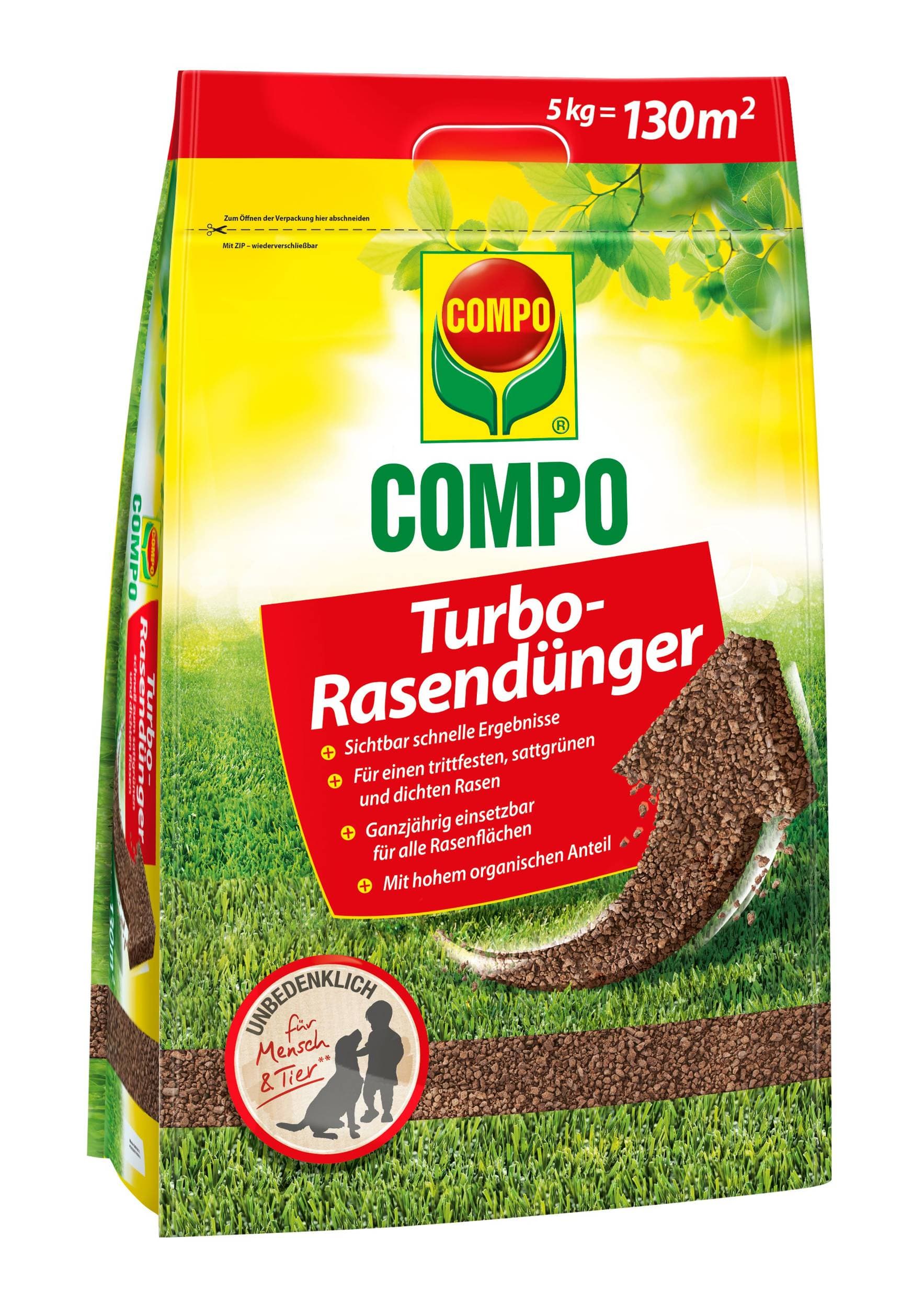 Compo TURBO Trávníkové hnojivo 5 kg