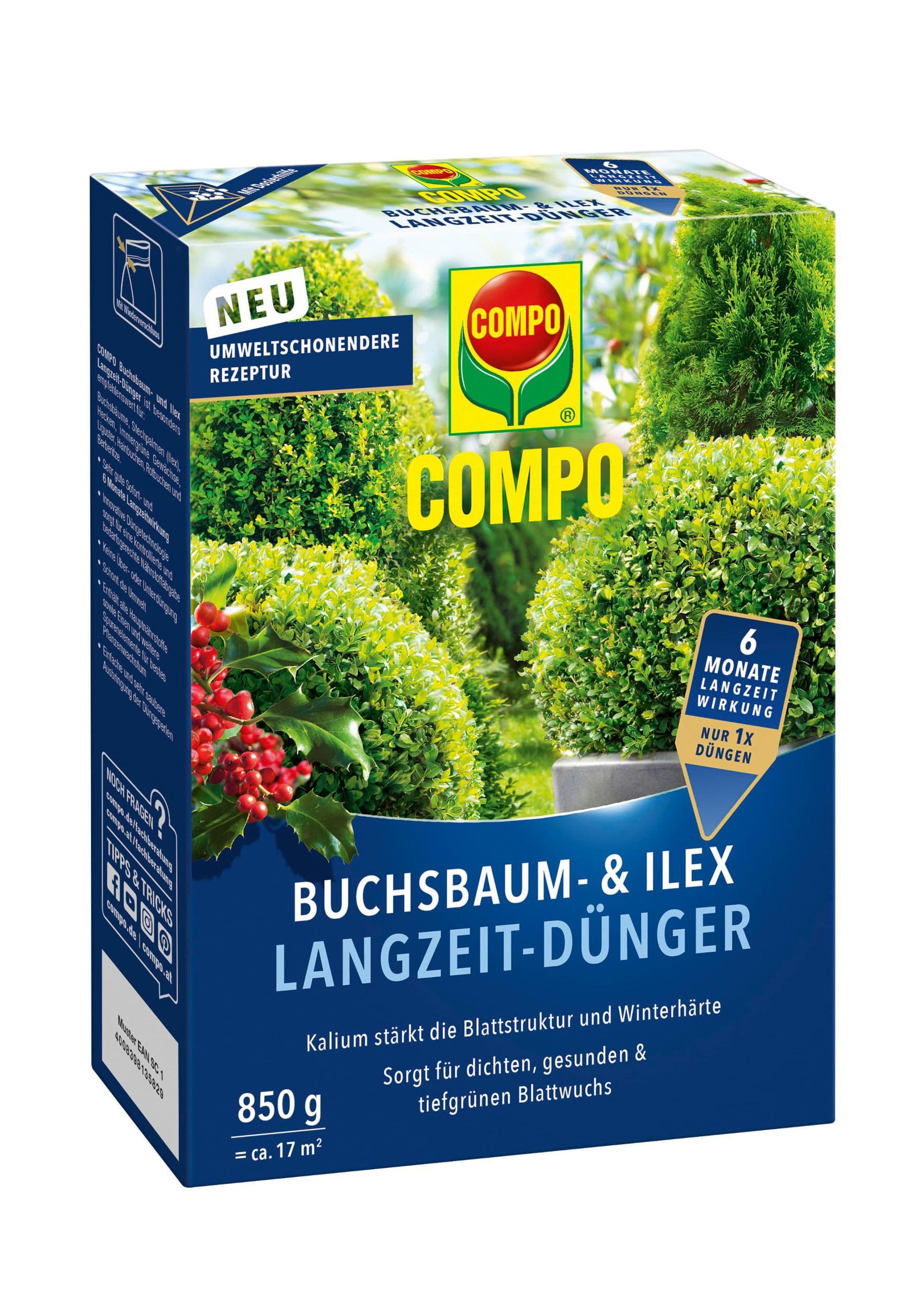 Compo Hnojivo pro buxusy a cesmíny s dlouhodobým účinkem 850 g