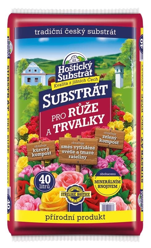Hoštický substrát Substrát pro růže a trvalky 40 l