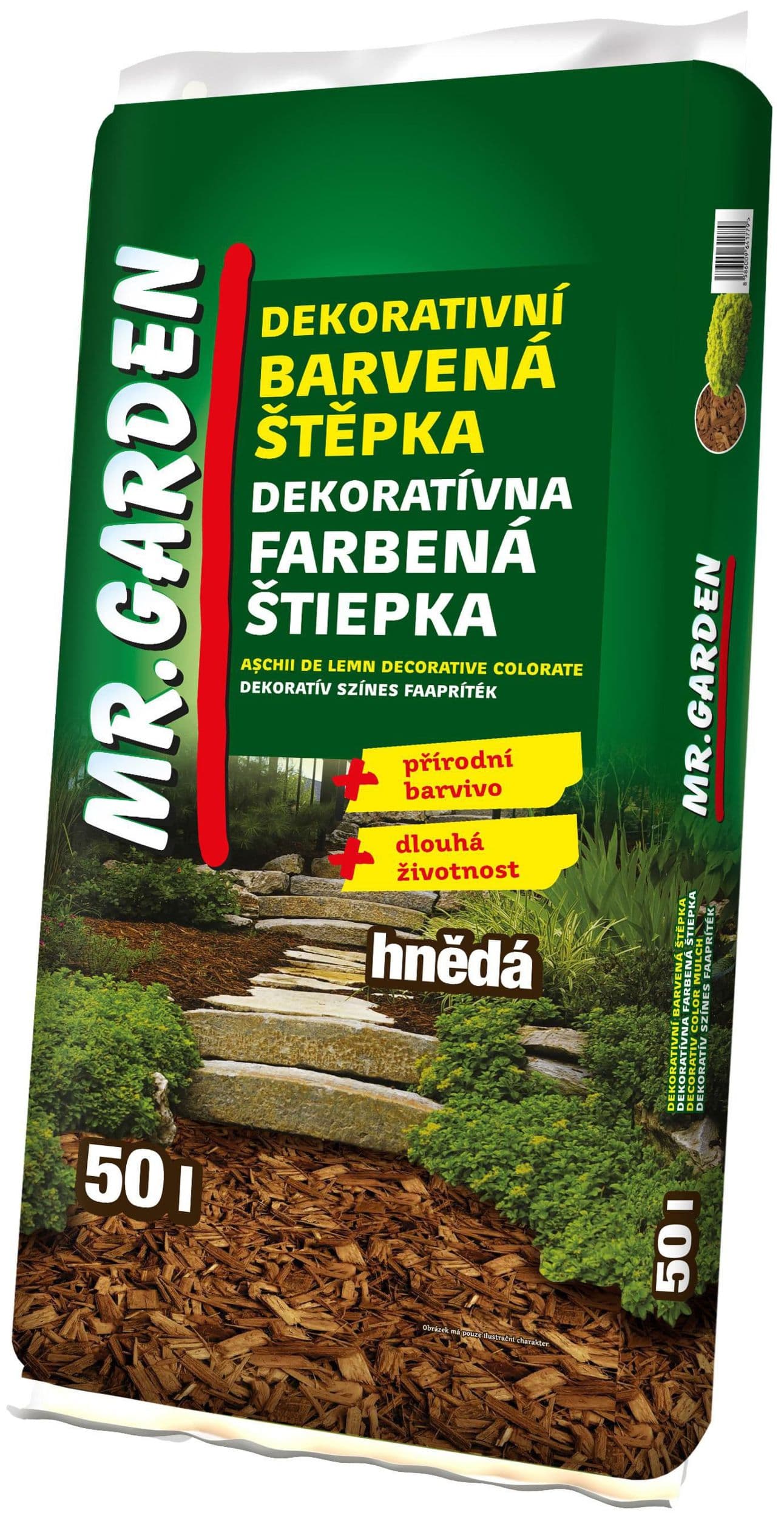 Mr.G. Dekor. Barvená štěpka hnědá 50 l