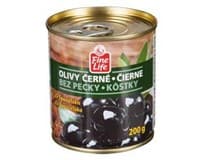 Fine Life Olivy černé bez pecky 200 g
