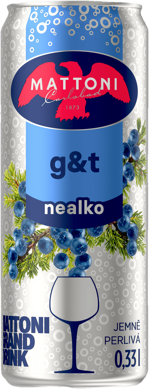 Mattoni Nealko drink G&T plech