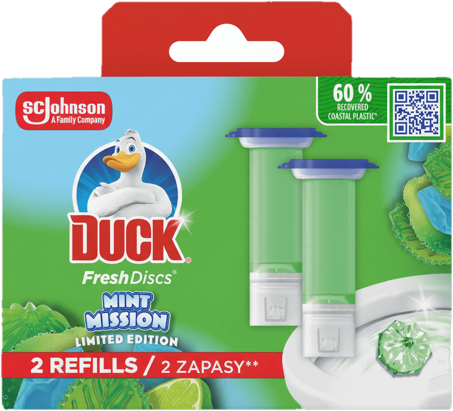 Duck Fresh Discs Mint Mission WC čistič, náplň 2×36 ml