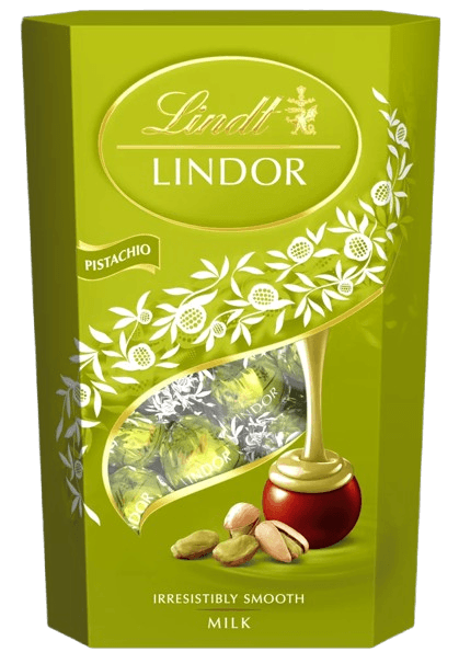 Lindt Bonboniéra LINDOR Maxibalení čokoládových pralinek s příchutí pistácie