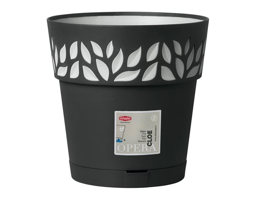 Obal na květník Cloe samozavlažovací antracitový d15x15cm 1ks