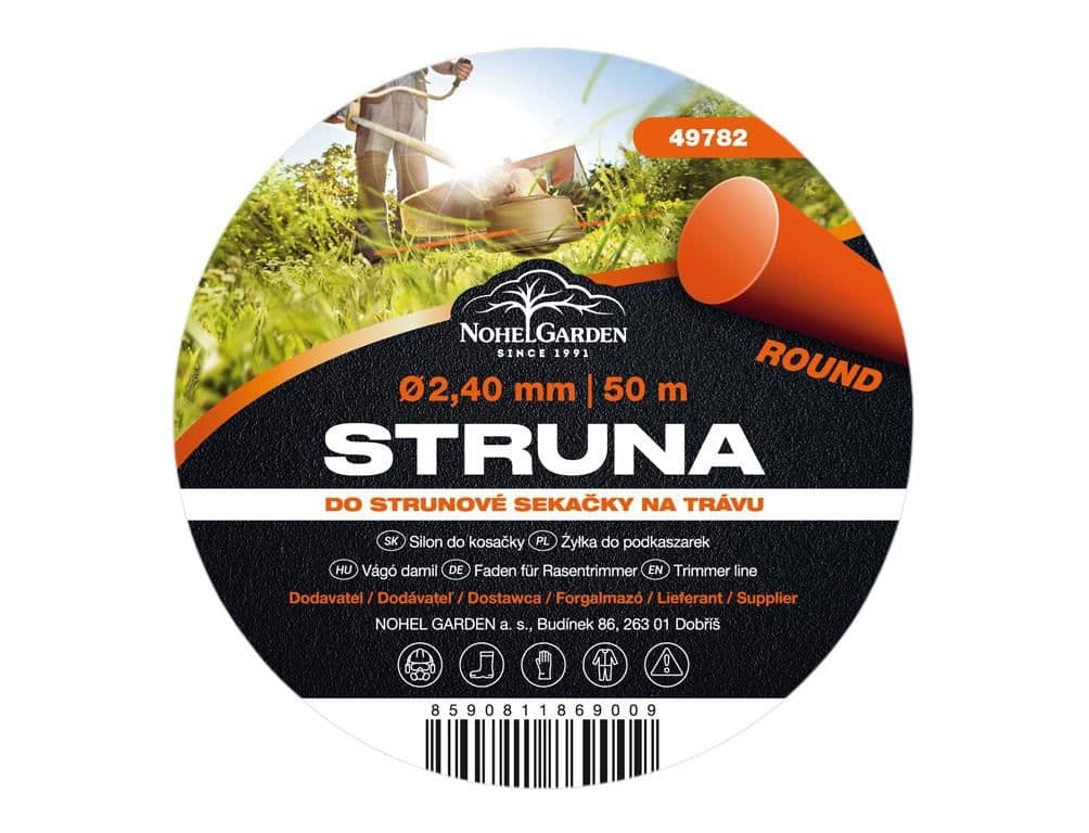 Struna do sekačky kulatá 2,4mmx50m