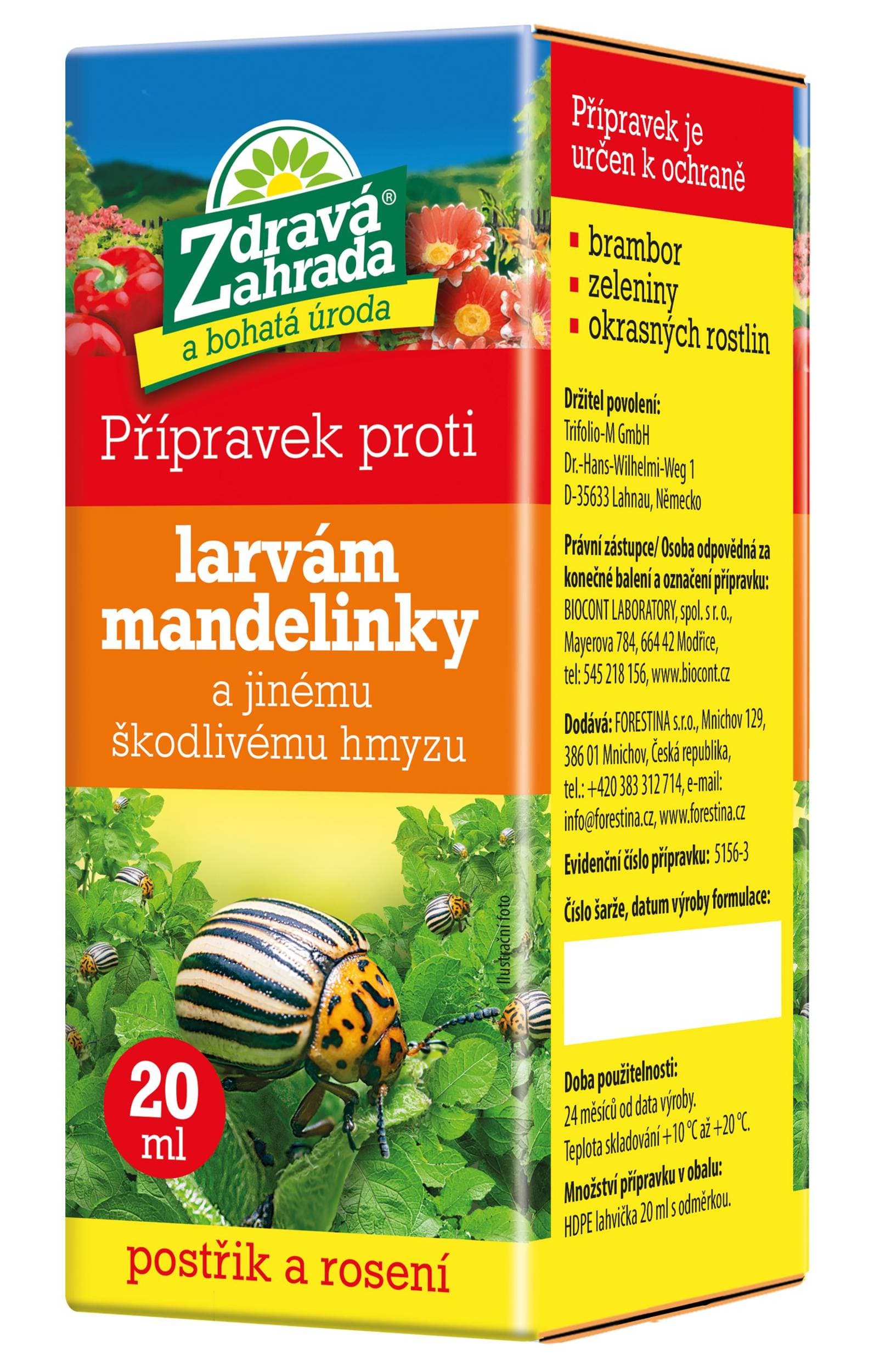 Zdravá zahrada Přípravek proti larvám mandelinky bramborové a jinému škodlivému hmyzu 20 ml
