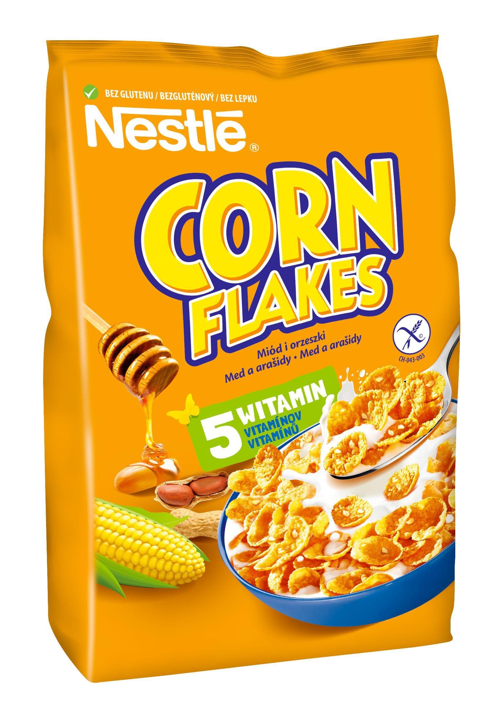 Nestlé Corn Flakes Med a arašídy 400 g