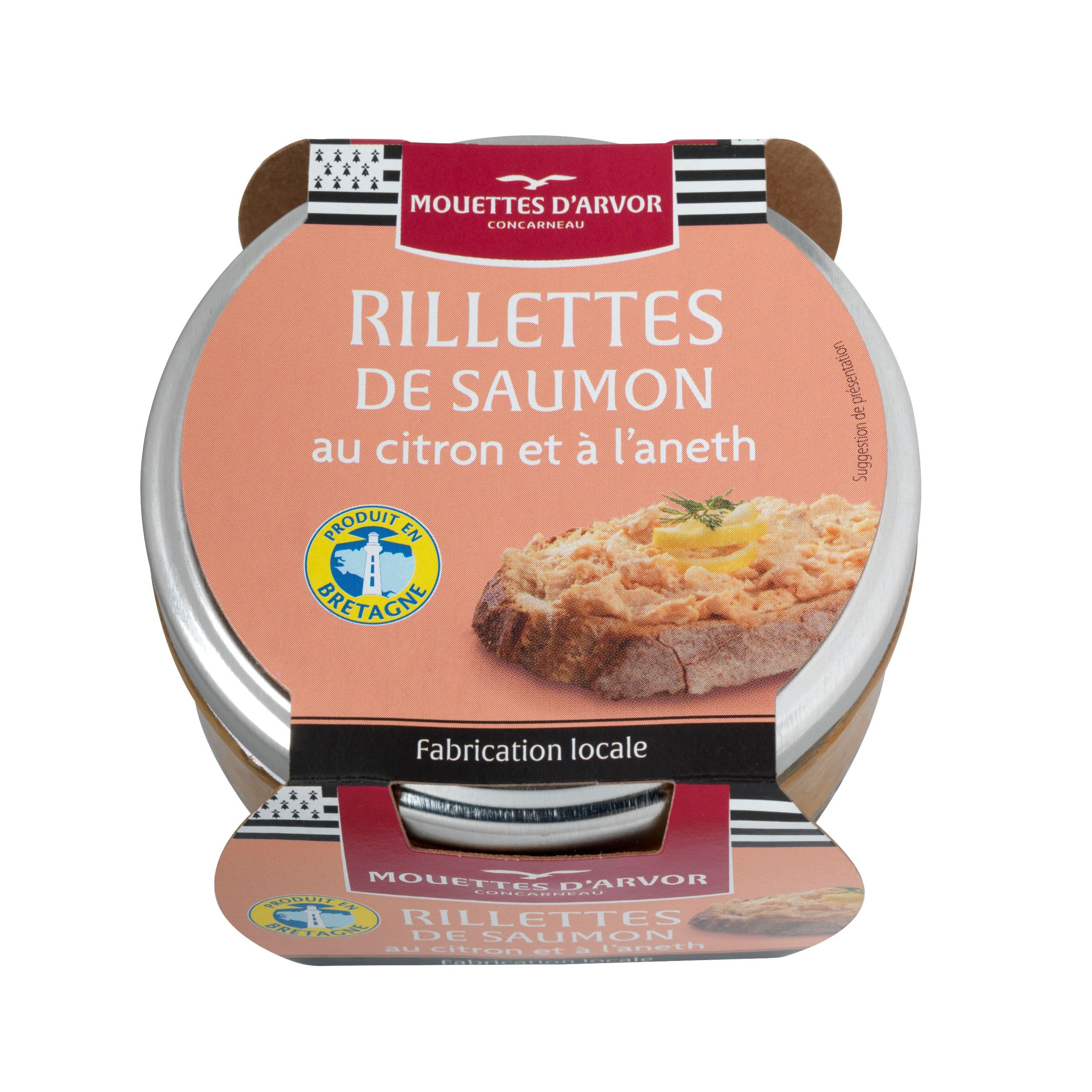Mouettes d'Arvor salmon rillettes with lemon and dill, Lososová pomazánka s citrónem a koprem 125g