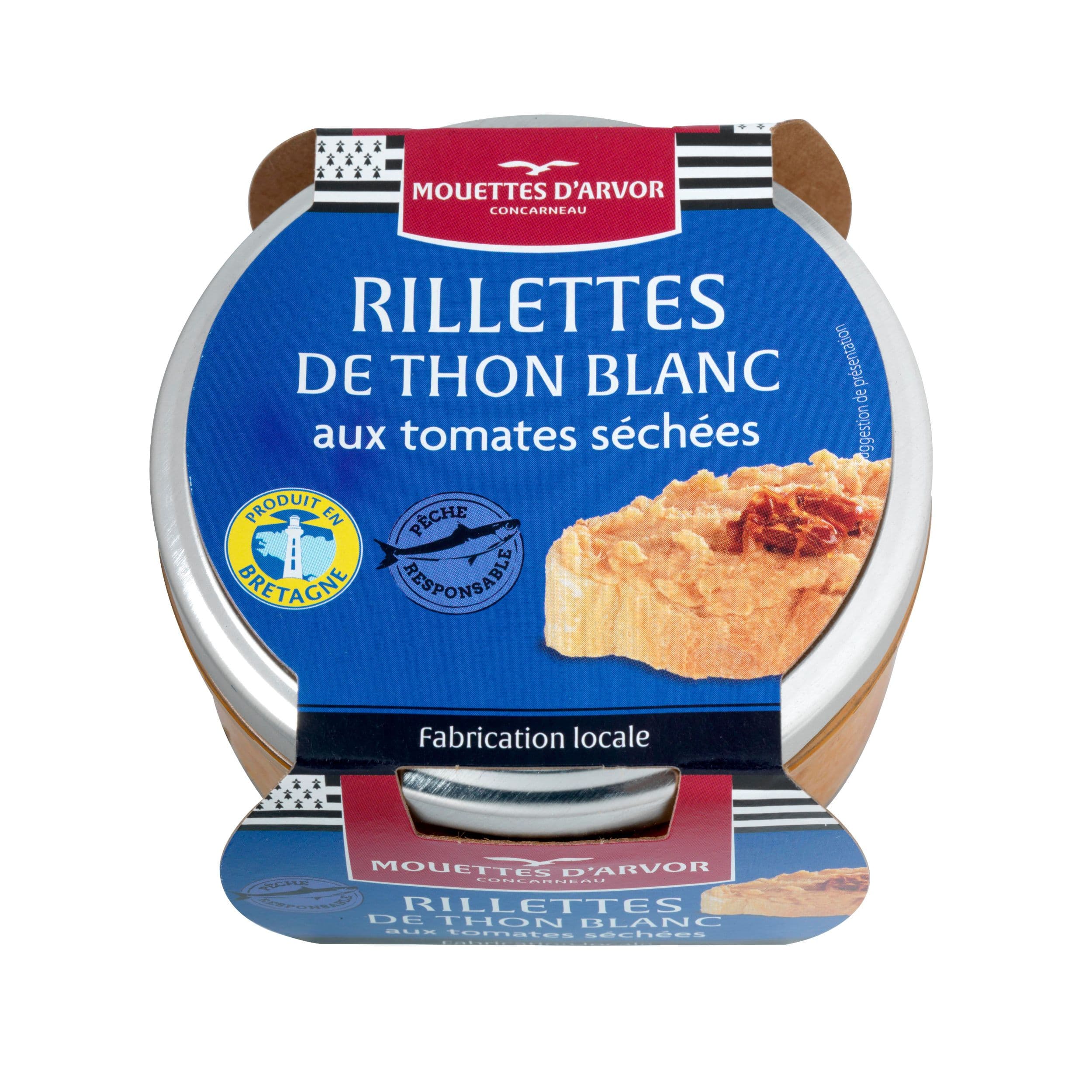 Mouettes d'Arvor Rillettes Tuna rillettes with sundried tomatoes, Tuňáková pomazánka se sušenými rajčaty 125g