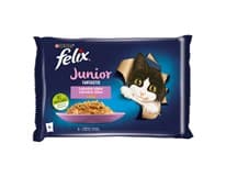 Felix Fantastic Junior kapsičky pro koťata kuře, losos v želé 4 x 85 g