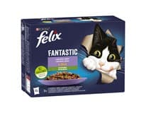 Felix Fantastic kapsičky pro kočky hovězí, kuře,losos,pstruh 12 x 85 g