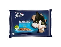 Felix Fantastic kapsičky pro kočky losos, platýs v želé 4 x 85 g