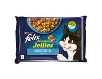 Felix Sensations Jellies kapsičky pro kočky losos, treska v želé 4 x 85 g
