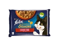 Felix Sensations Sauces kapsičky pro kočky krůta, jehněčí v omáčce 4 x 85 g