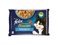 Felix Sensations Sauces kapsičky pro kočky treska, sardinky v omáčce 4 x 85 g