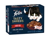 Felix Tasty Shreds kapsičky pro kočky hovězí, kuře, kachna, krůta ve šťávě 12 x 80 g