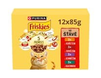 Friskies kapsičky pro kočky kuře,hovězí,jehněčí,kachna ve šťávě 12 x 85 g