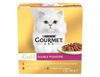 Gourmet Gold konzervy pro kočky hovězí a kuře, králík a játra, mořské ryby, kachna a krůta 8 x 85 g