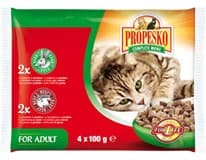 PROPESKO Kapsička masová pro kočky Hovězí/Králík 4 x 100 g