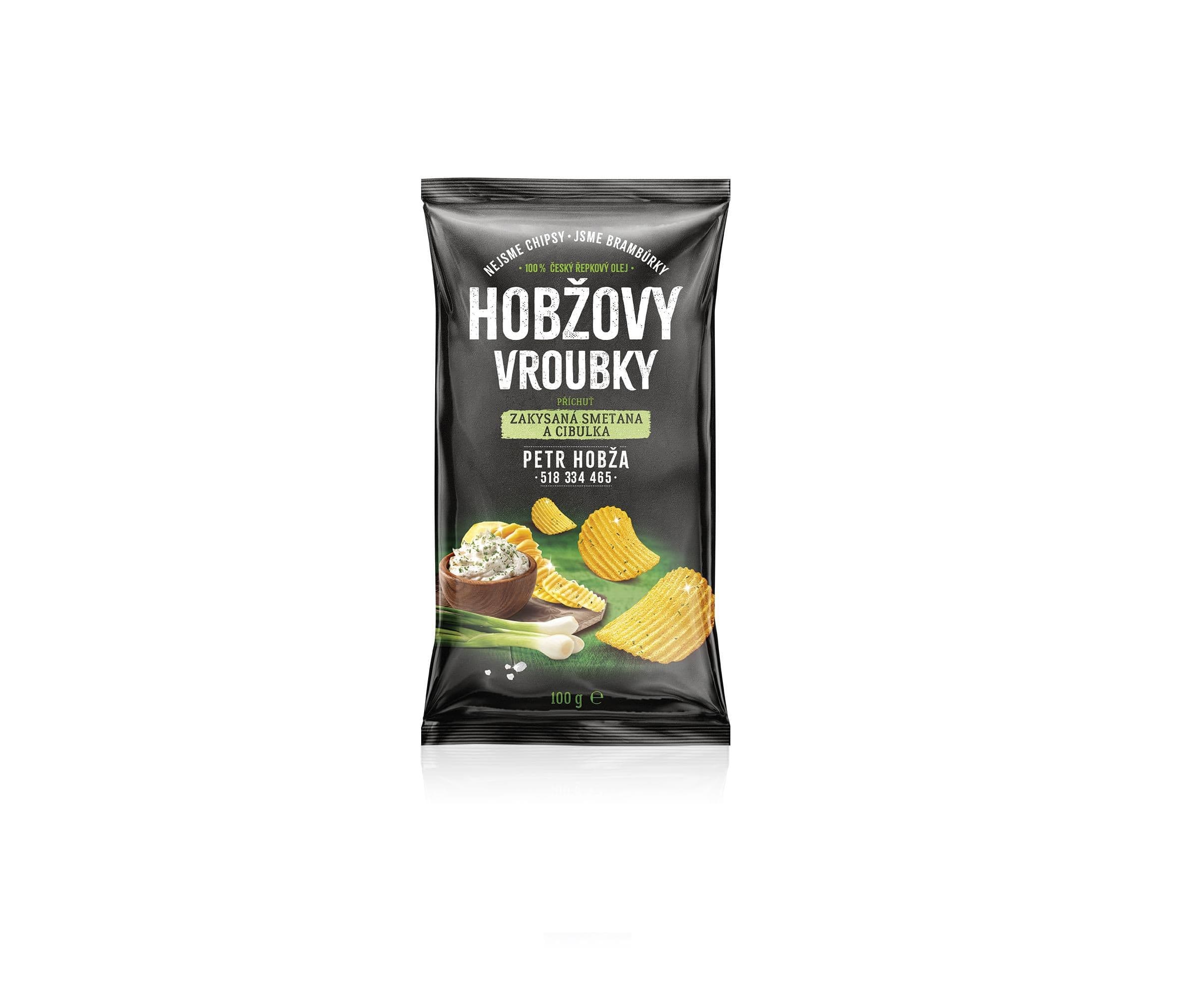 Hobžovy Vroubky zakysaná smetana a cibulka 100g