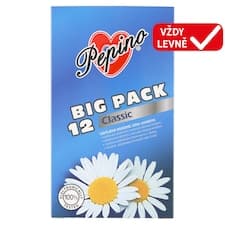 Pepino Classic lubrikované anatomicky tvarované latexové kondomy 12 ks