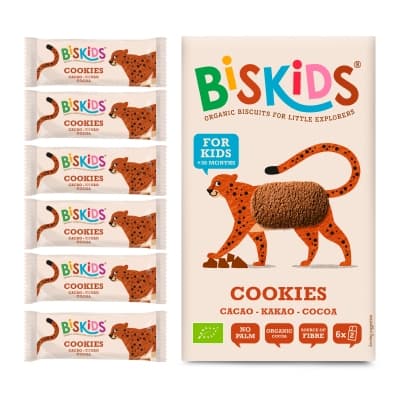 Belkorn BISkids BIO dětské celozrnné kakaové sušenky 36M+