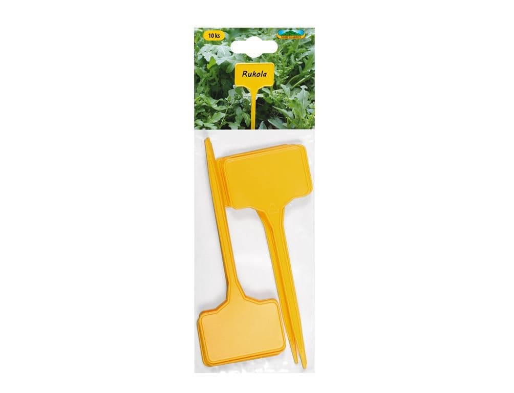 Nohel Garden Jmenovka zapichovací rovná žlutá 5,5x3,5cm, výška 15cm, 10ks