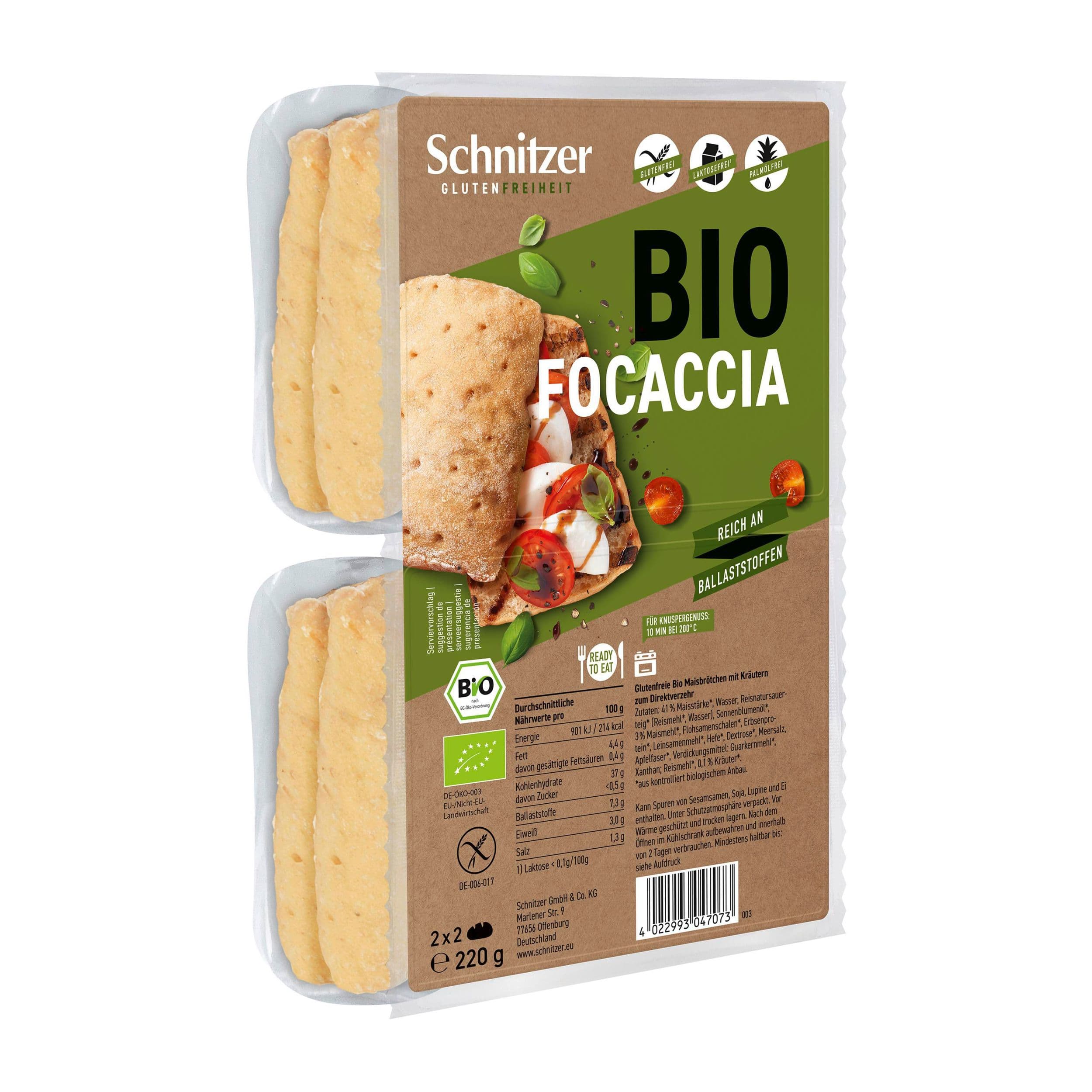 Schnitzer Focaccia bezlepková BIO 220 g