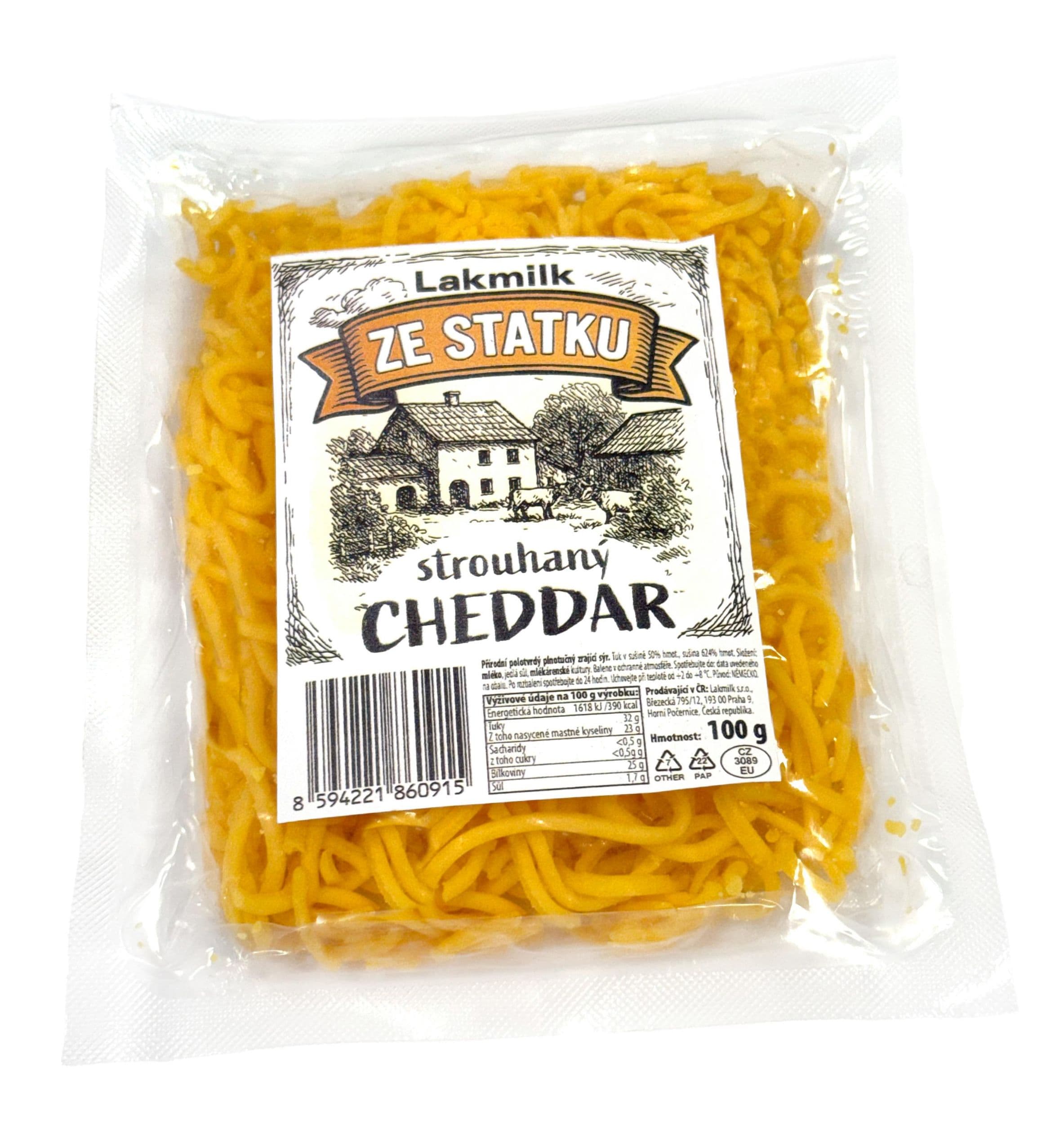Lakmilk - cheddar strouhaný 100g