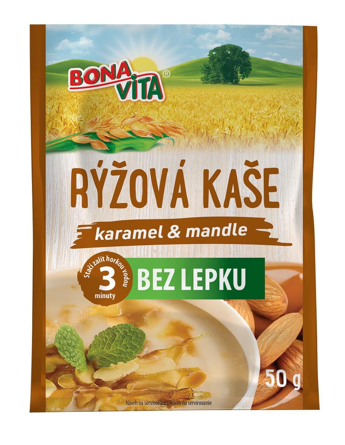 Bonavita Rýžová kaše karamel, mandle 50g