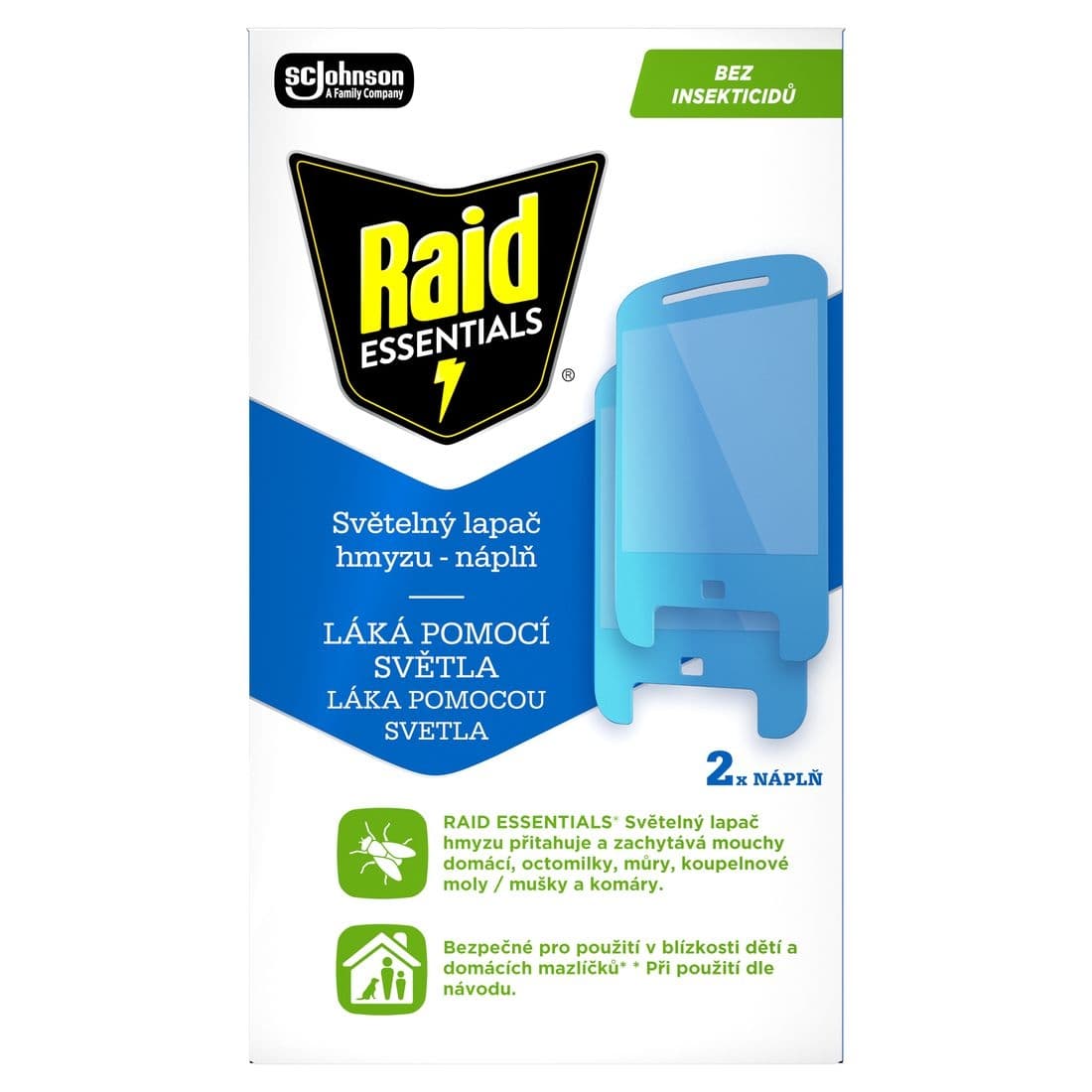 Raid Essentials Světelný lapač hmyzu náplň 2ks
