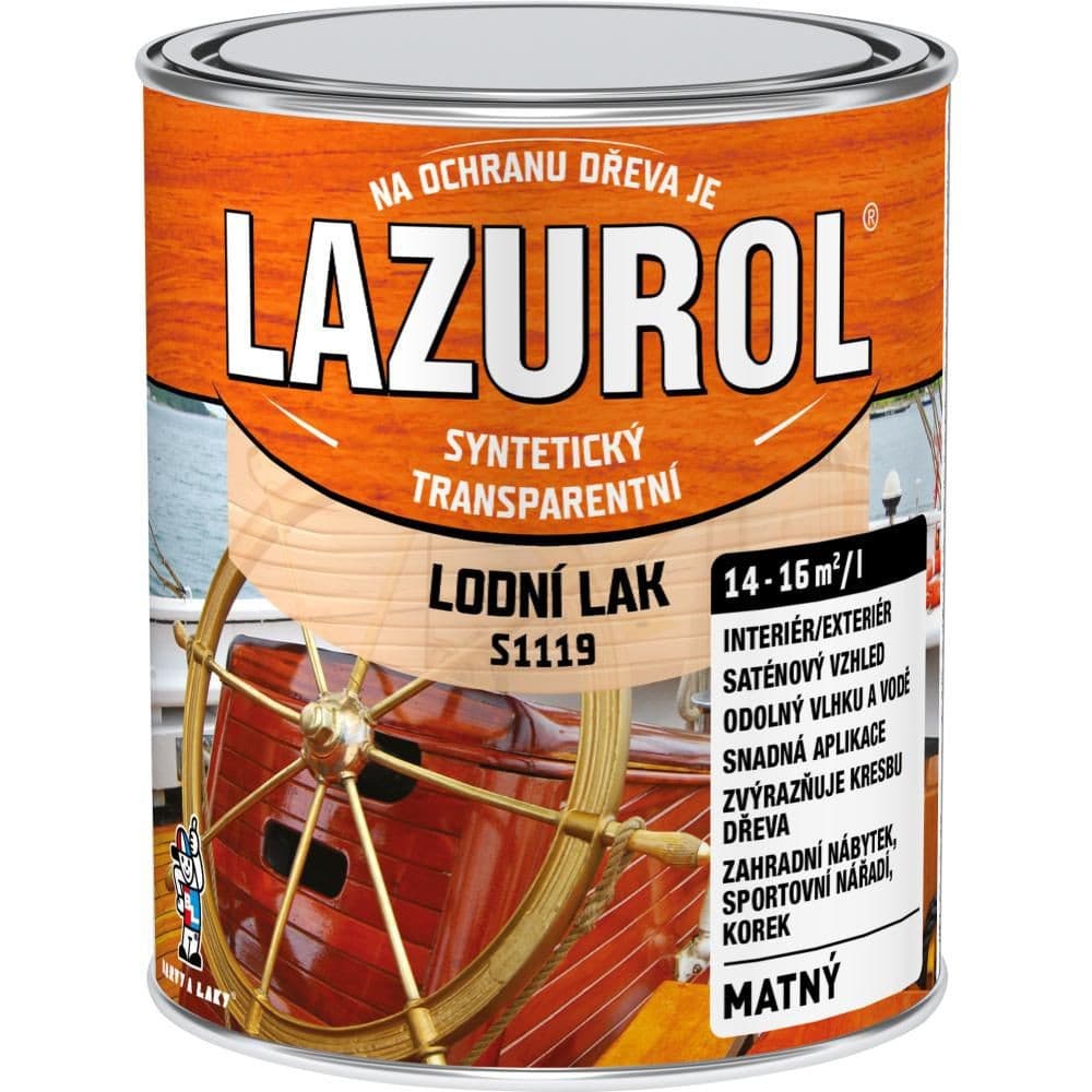 Lazurol S1119 lodní lak odolný lak na dřevo bezbarvý, mat 750 ml