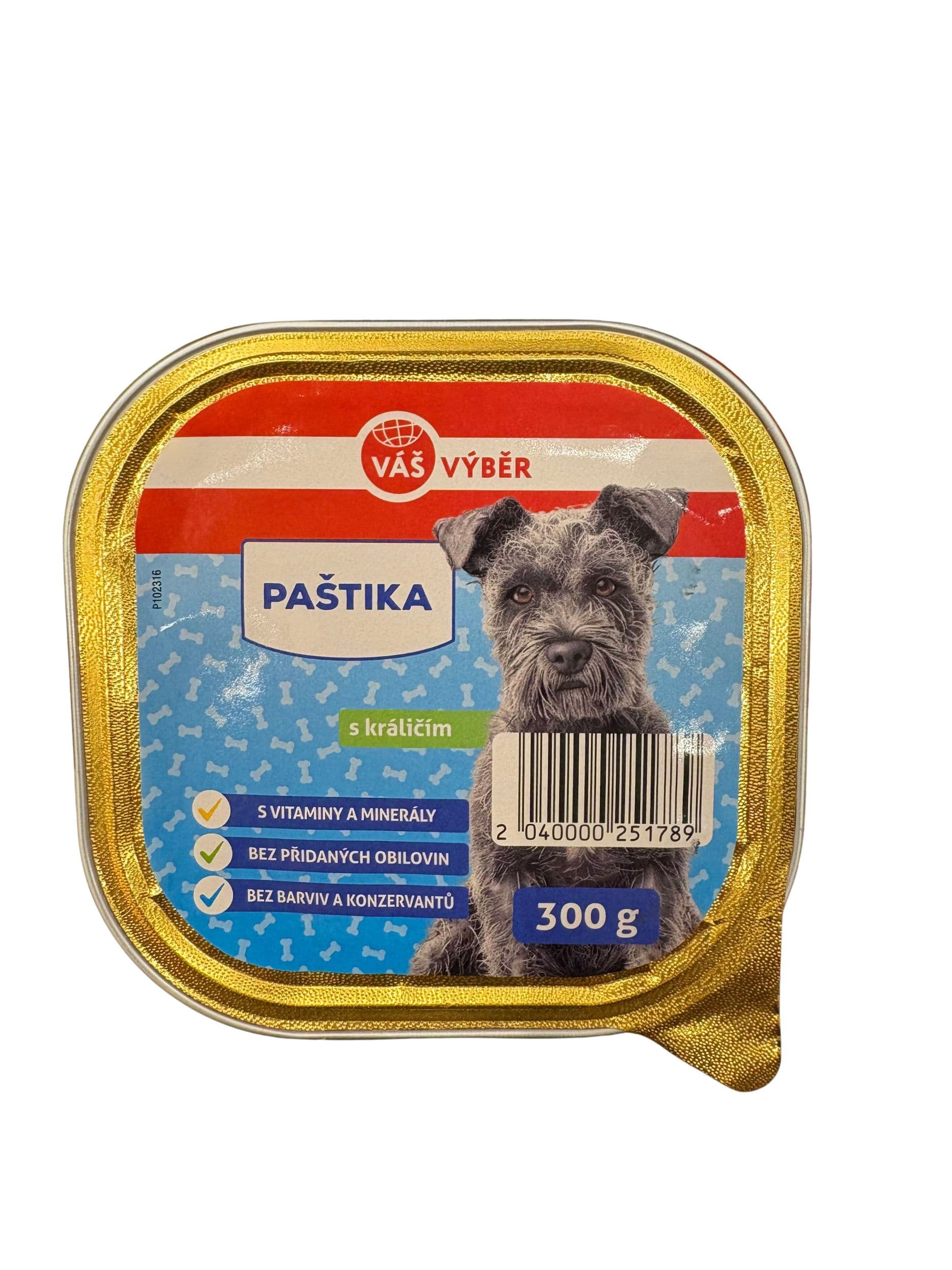 Váš Výběr Paštika s králičím & srdcem pamlsek pro psy 300 g