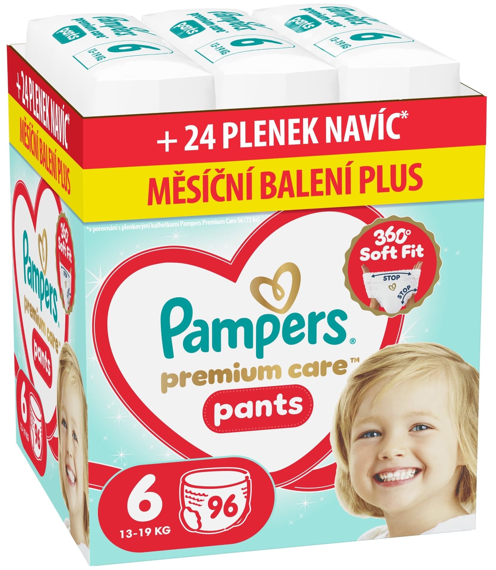 Pampers Pants Premium Care plenkové kalhotky 6 (13–19 kg)
