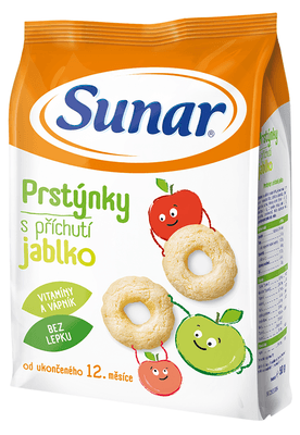 Sunar dětské křupky jablečné prstýnky 50.0 g