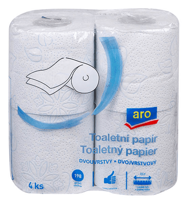ARO Toaletní papír 2vrstvý, 4 role