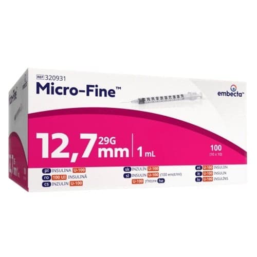 Embecta Micro-Fine U-100 inz.střík.12.7mm 1ml100ks 1 ks