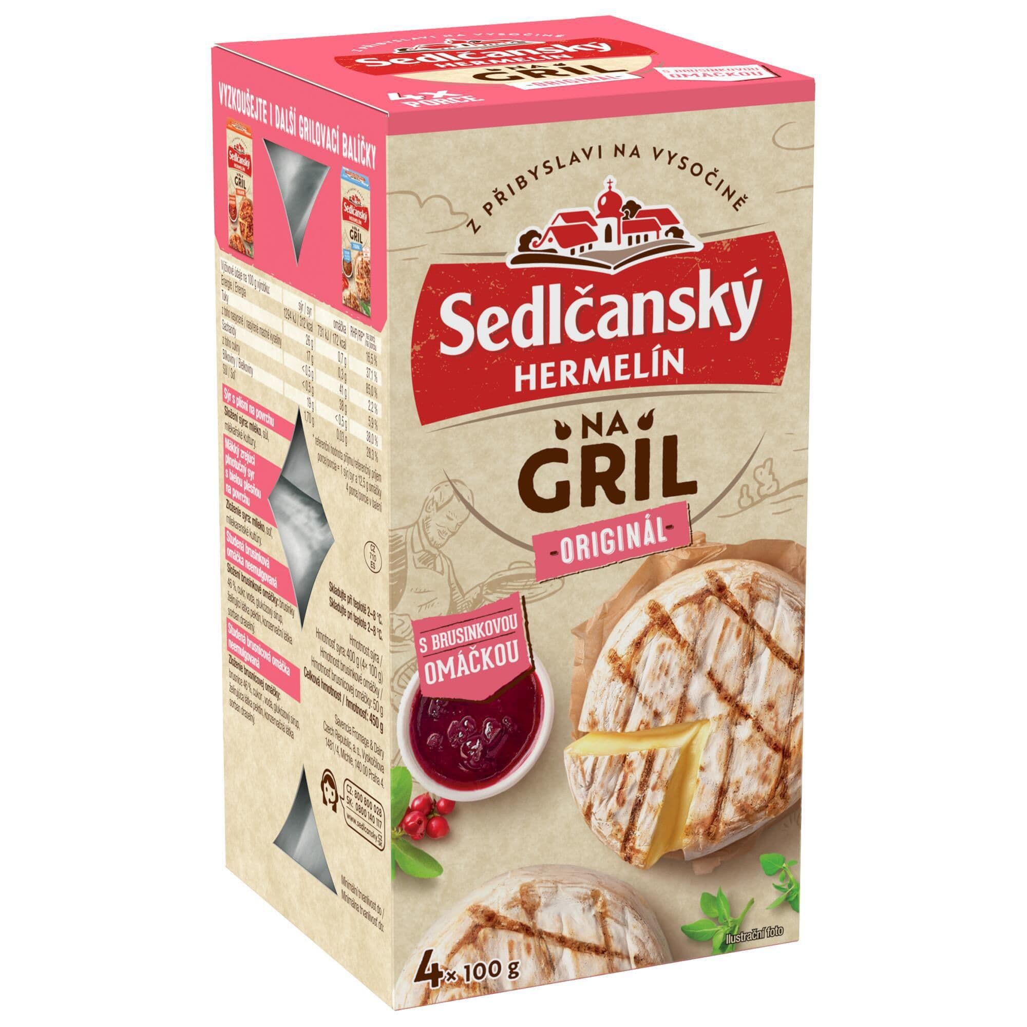 Sedlčanský Hermelín na gril originál s brusinkovou omáčkou 450g