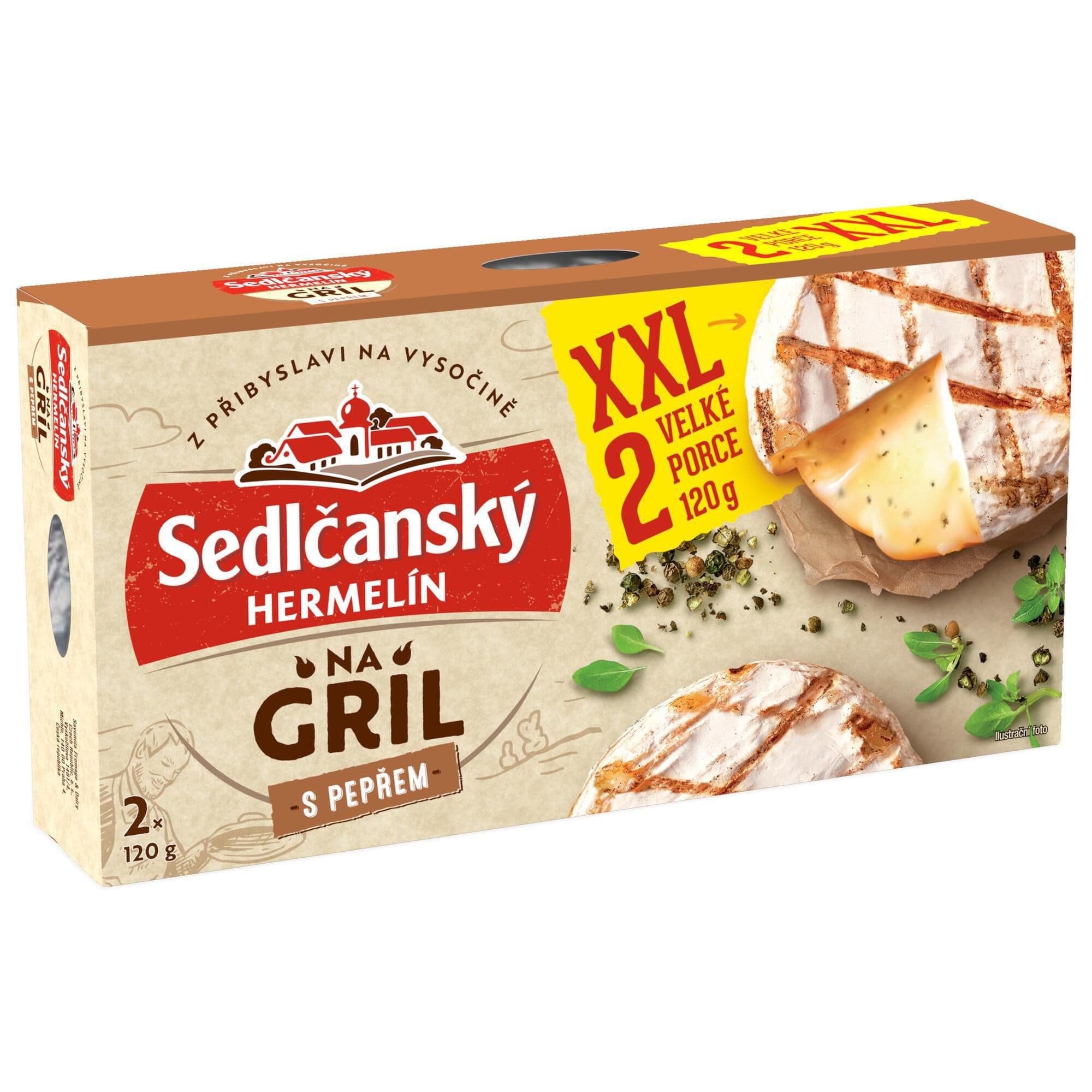 Sedlčanský Hermelín na gril s pepřem XXL 240g