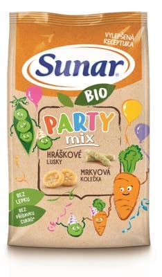 Sunar BIO Dětské křupky mrkvové a hráškové Party mix